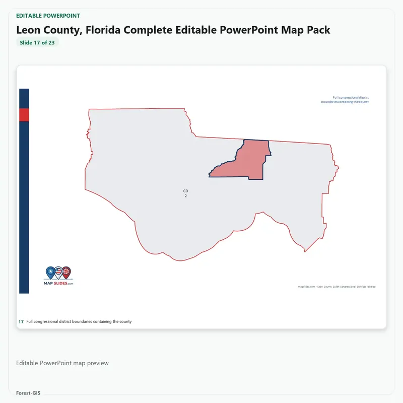 Leon County, Florida Editable Map Pack - Image 5