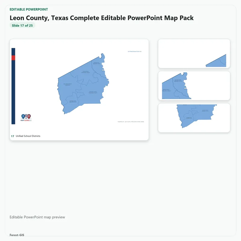 Leon County, Texas Editable Map Pack - Image 5