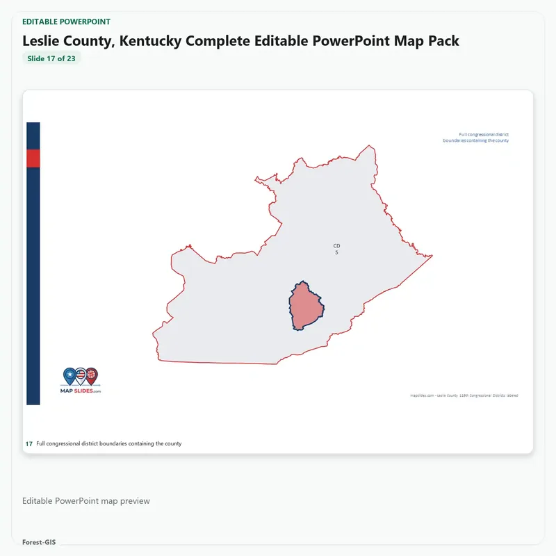 Leslie County, Kentucky Editable Map Pack - Image 5