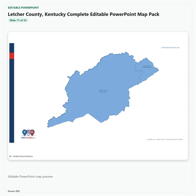 Letcher County, Kentucky Editable Map Pack - Image 5