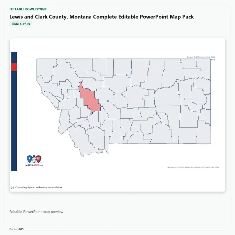 Lewis and Clark County, Montana Editable Map Pack - Image 4