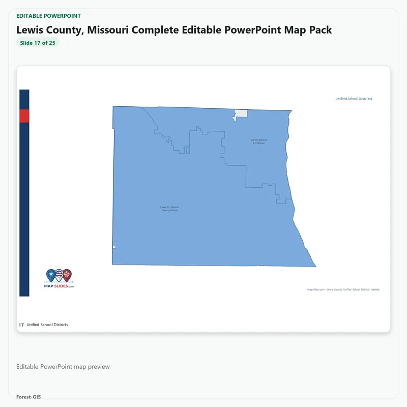 Lewis County, Missouri Editable Map Pack - Image 5