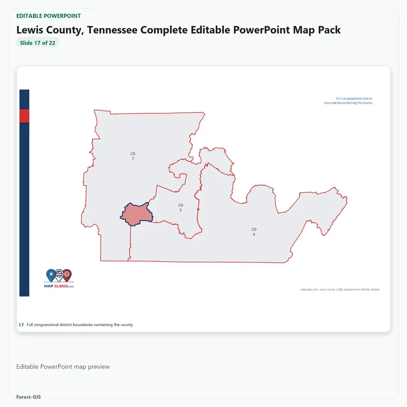 Lewis County, Tennessee Editable Map Pack - Image 5