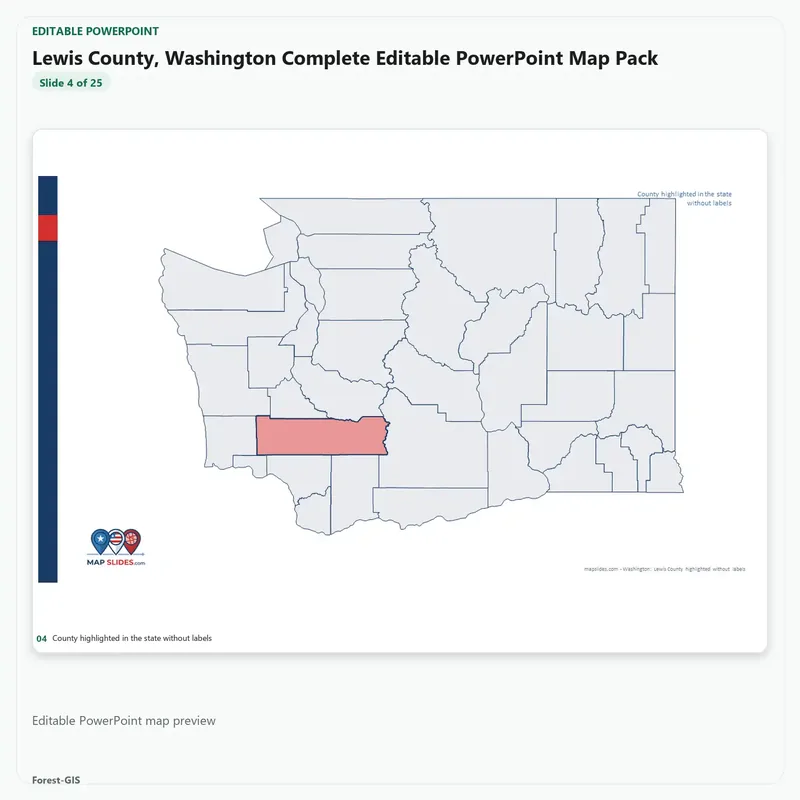 Lewis County, Washington Editable Map Pack - Image 4