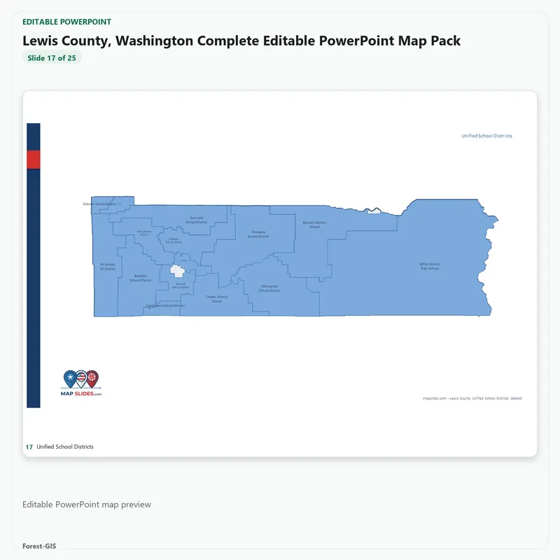 Lewis County, Washington Editable Map Pack - Image 5