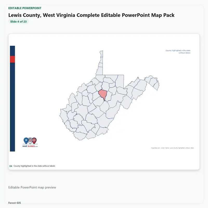 Lewis County, West Virginia Editable Map Pack - Image 4
