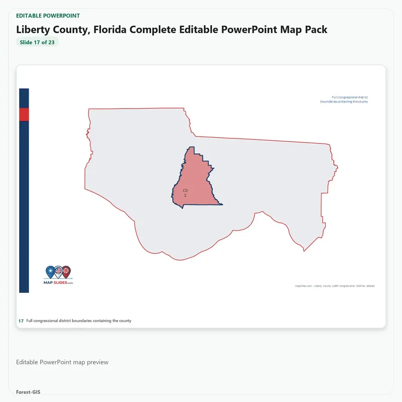 Liberty County, Florida Editable Map Pack - Image 5