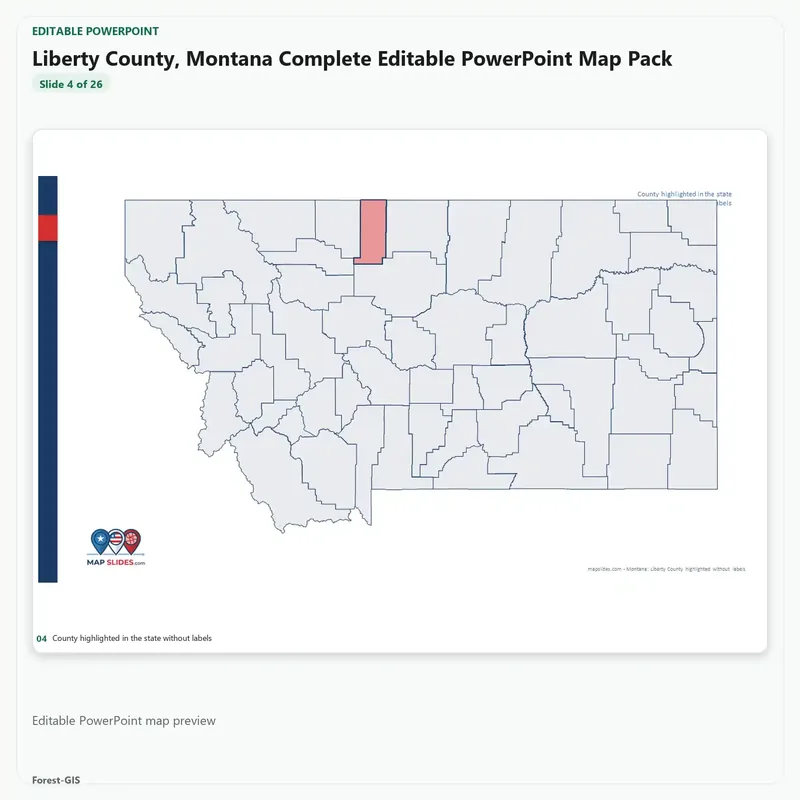 Liberty County, Montana Editable Map Pack - Image 4