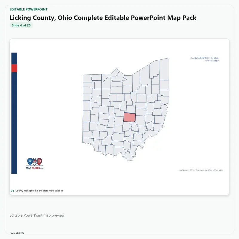 Licking County, Ohio Editable Map Pack - Image 4