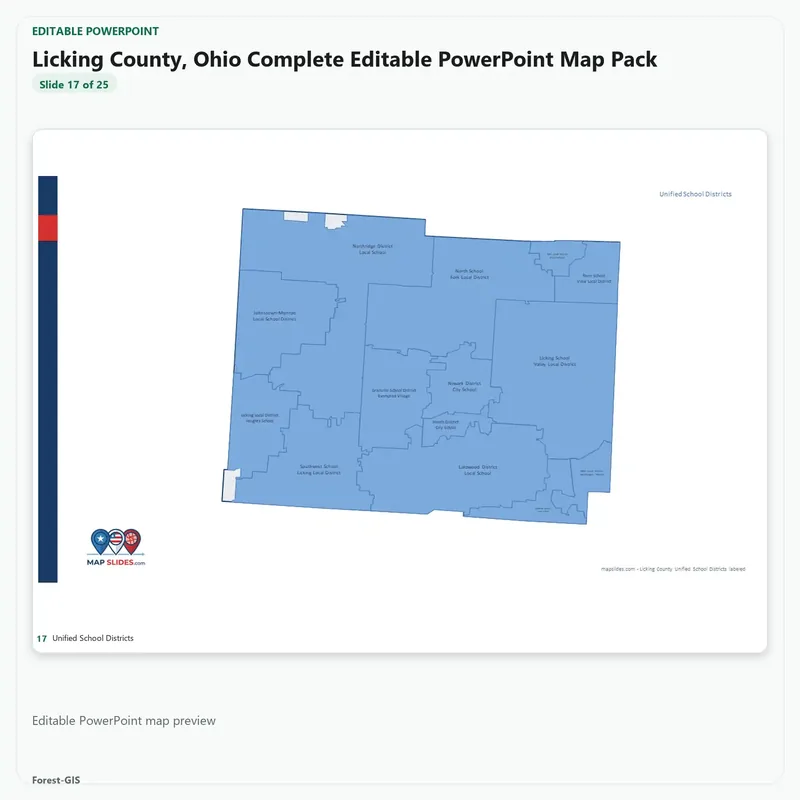 Licking County, Ohio Editable Map Pack - Image 5