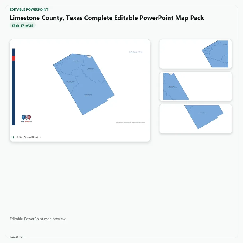 Limestone County, Texas Editable Map Pack - Image 5
