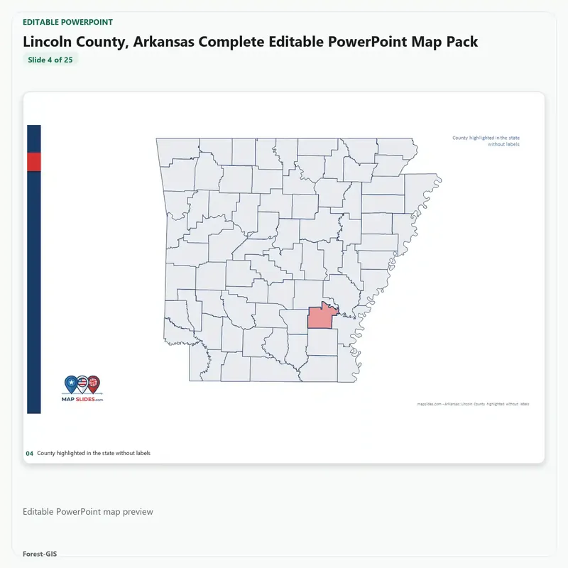 Lincoln County, Arkansas Editable Map Pack - Image 4
