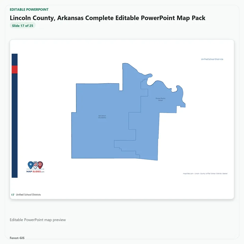 Lincoln County, Arkansas Editable Map Pack - Image 5
