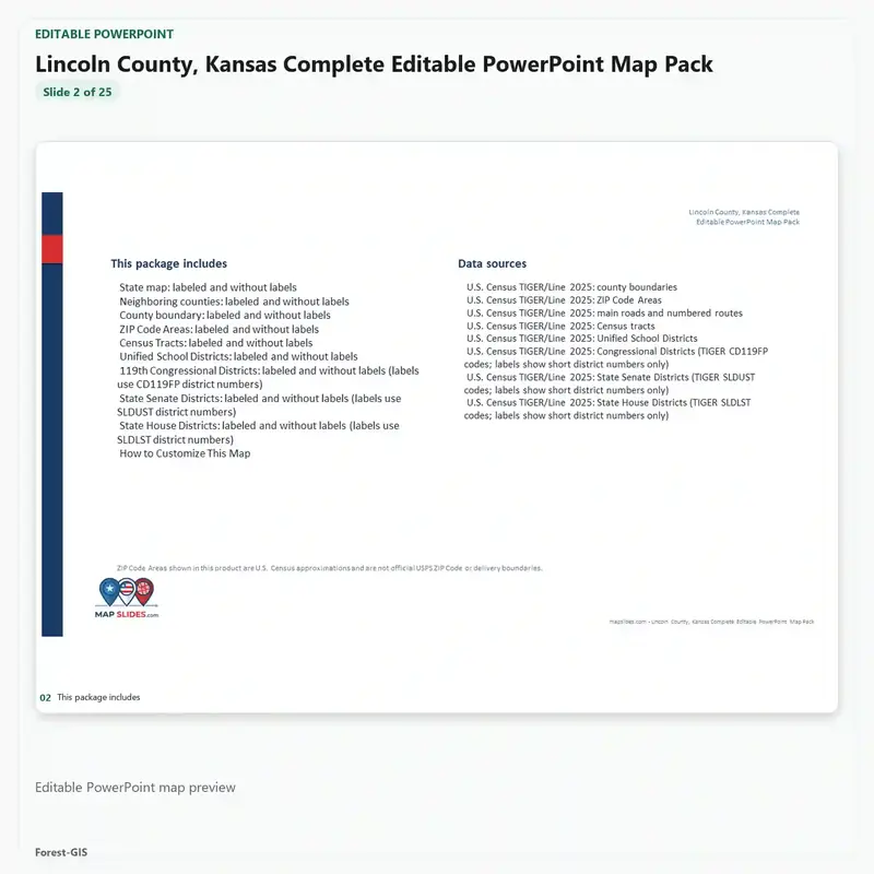 Lincoln County, Kansas Editable Map Pack - Image 3