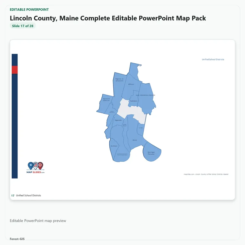 Lincoln County, Maine Editable Map Pack - Image 5