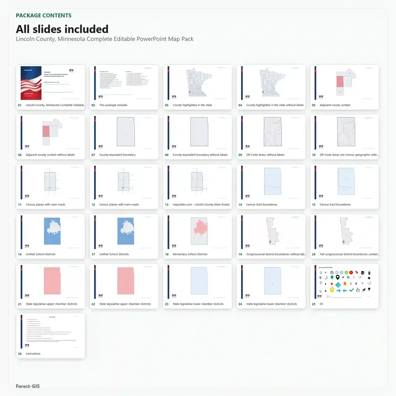 Lincoln County, Minnesota Editable Map Pack - Image 2