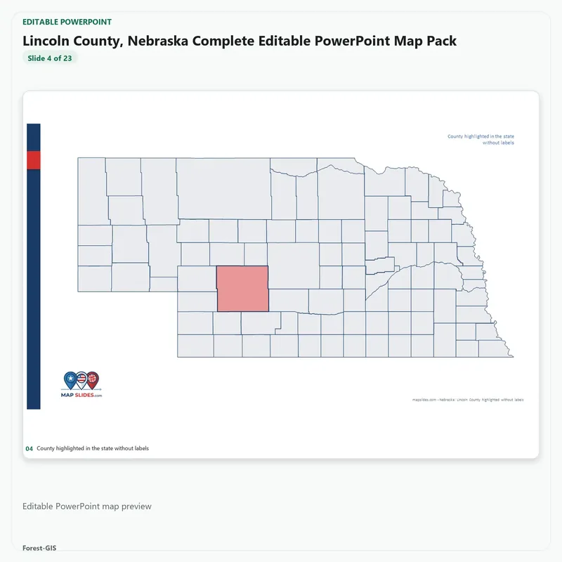 Lincoln County, Nebraska Editable Map Pack - Image 4