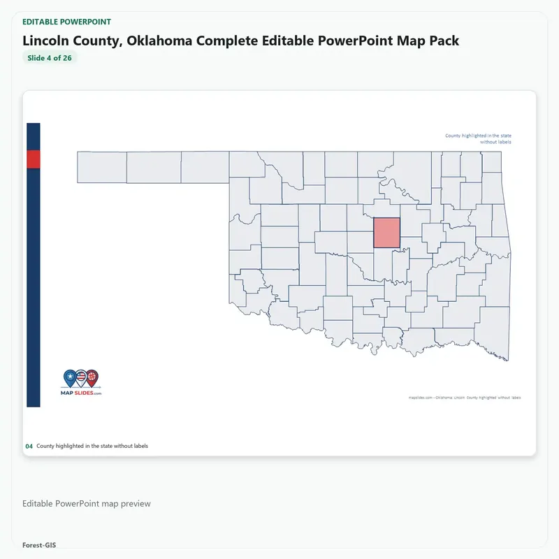 Lincoln County, Oklahoma Editable Map Pack - Image 4