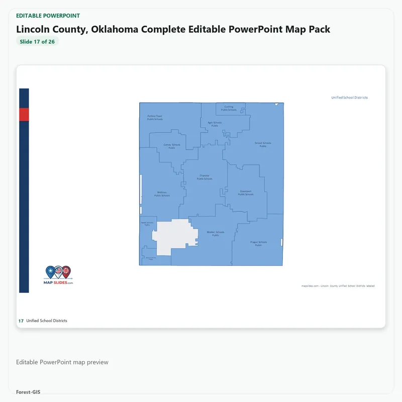 Lincoln County, Oklahoma Editable Map Pack - Image 5