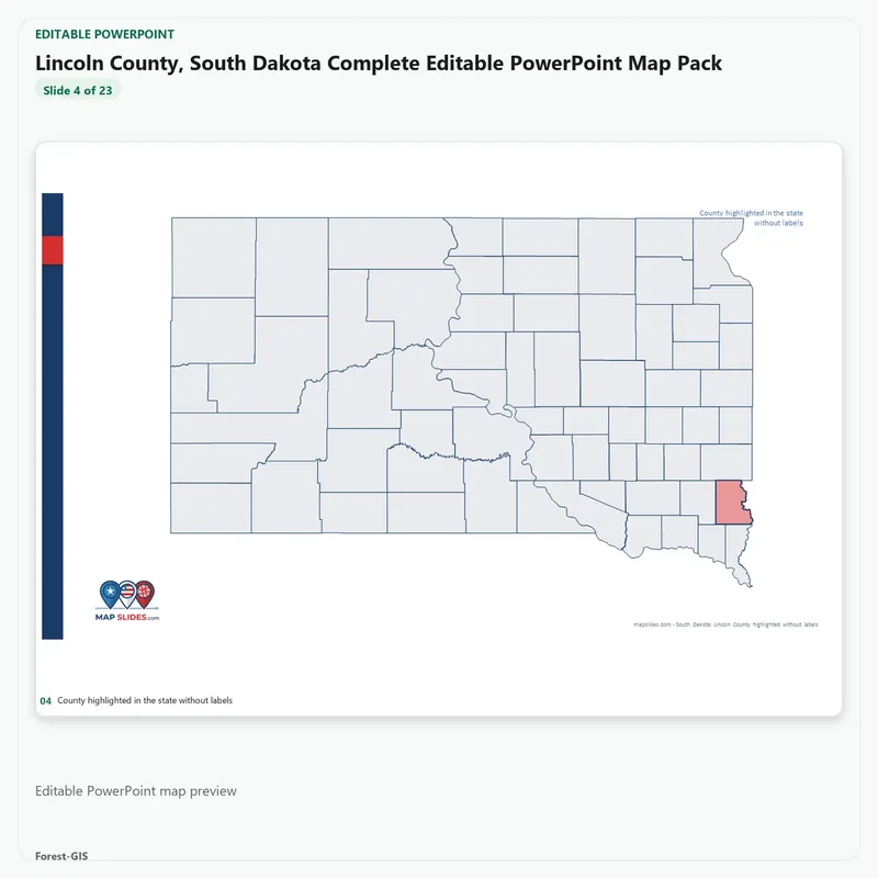 Lincoln County, South Dakota Editable Map Pack - Image 4
