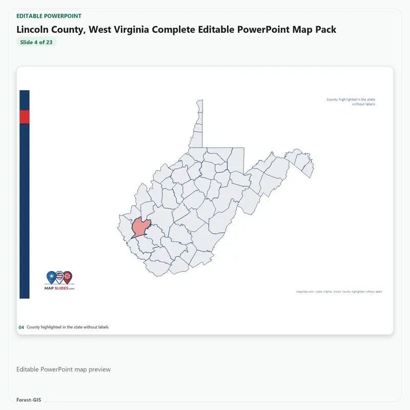 Lincoln County, West Virginia Editable Map Pack - Image 4