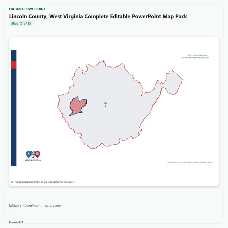 Lincoln County, West Virginia Editable Map Pack - Image 5