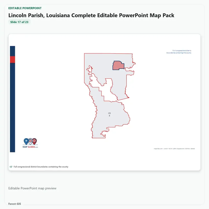 Lincoln Parish, Louisiana Editable Map Pack - Image 5
