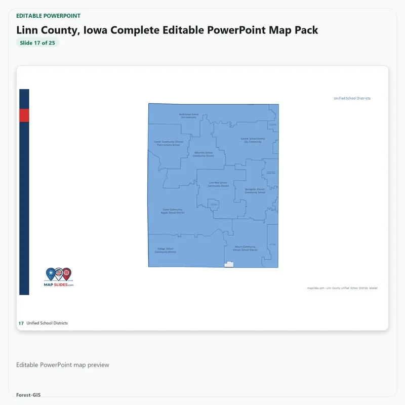 Linn County, Iowa Editable Map Pack - Image 5