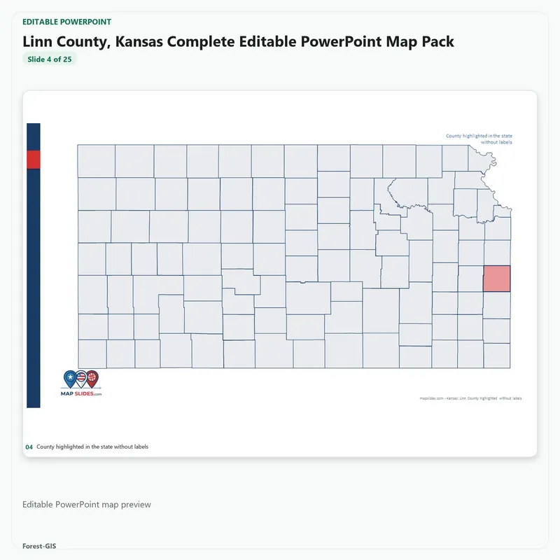 Linn County, Kansas Editable Map Pack - Image 4