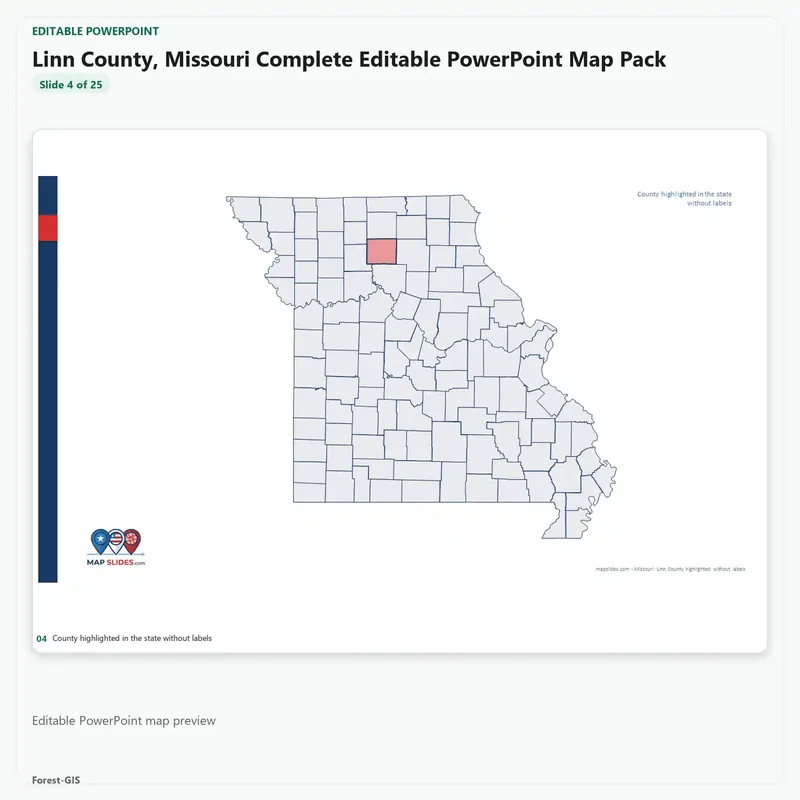 Linn County, Missouri Editable Map Pack - Image 4