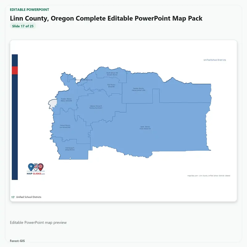 Linn County, Oregon Editable Map Pack - Image 5