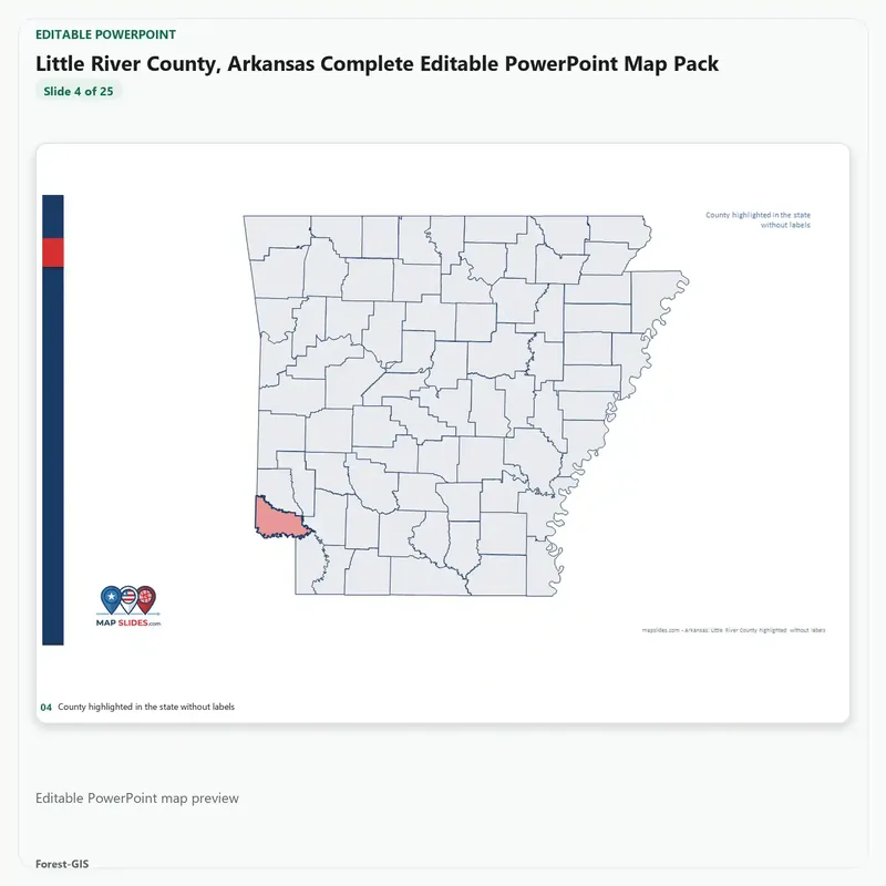 Little River County, Arkansas Editable Map Pack - Image 4