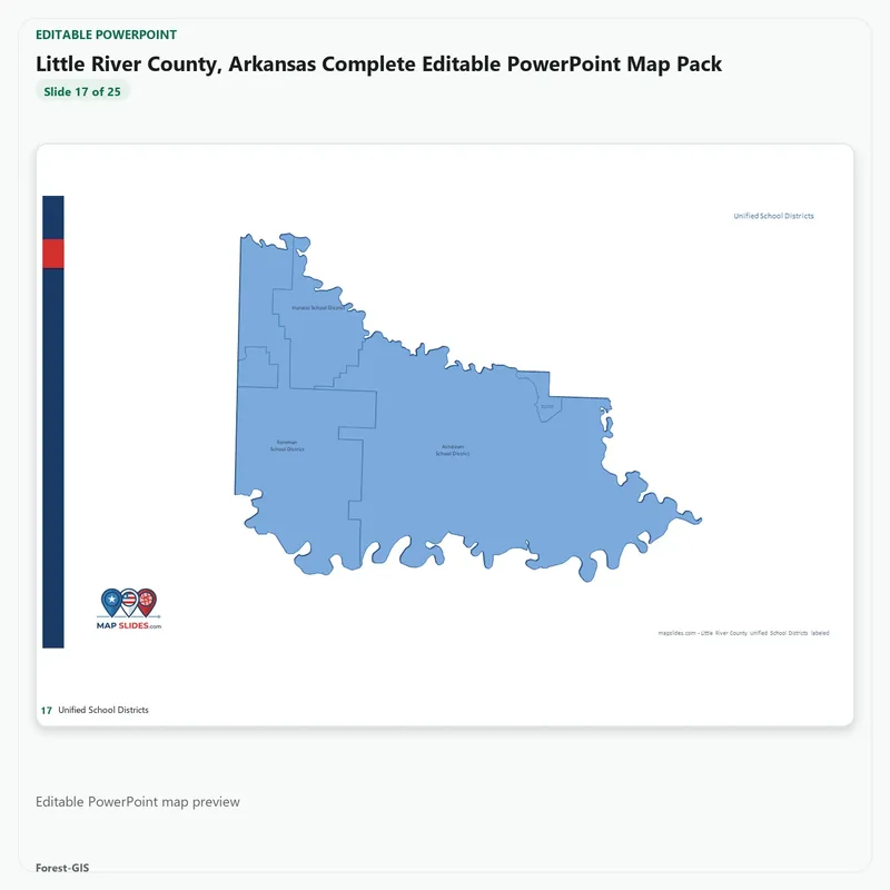 Little River County, Arkansas Editable Map Pack - Image 5