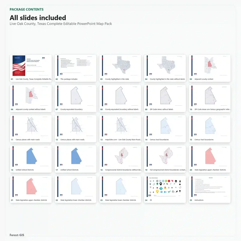 Live Oak County, Texas Editable Map Pack - Image 2