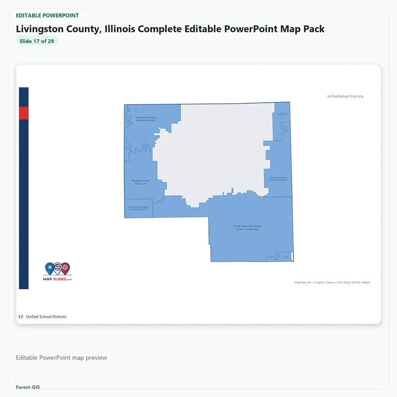 Livingston County, Illinois Editable Map Pack - Image 5