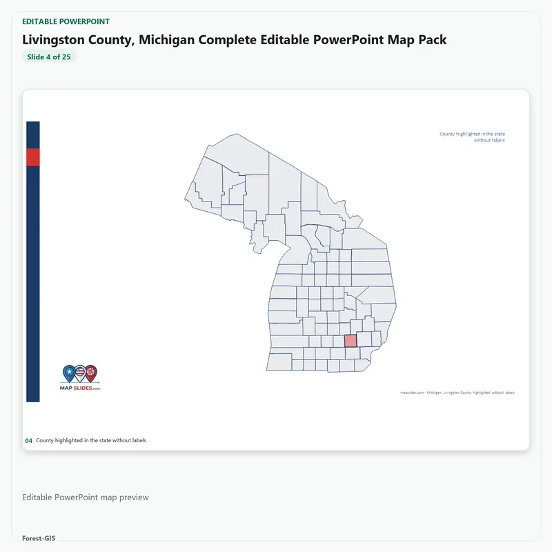 Livingston County, Michigan Editable Map Pack - Image 4