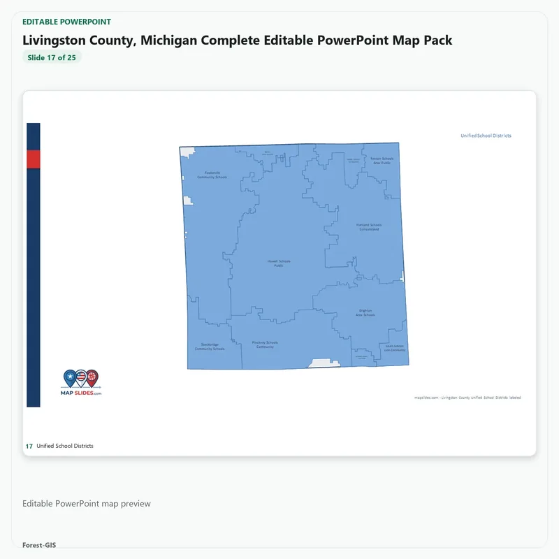 Livingston County, Michigan Editable Map Pack - Image 5