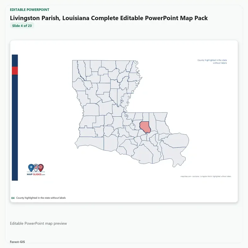 Livingston Parish, Louisiana Editable Map Pack - Image 4