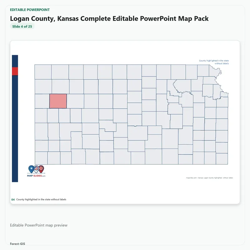 Logan County, Kansas Editable Map Pack - Image 4