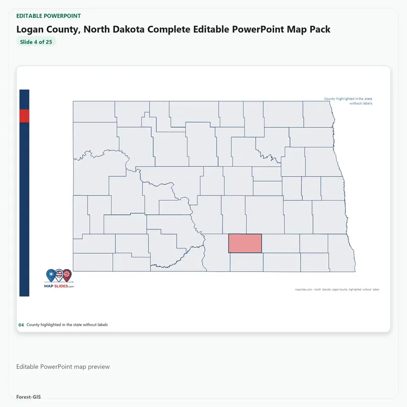 Logan County, North Dakota Editable Map Pack - Image 4