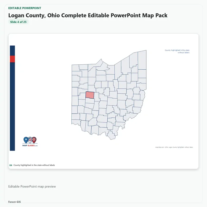 Logan County, Ohio Editable Map Pack - Image 4