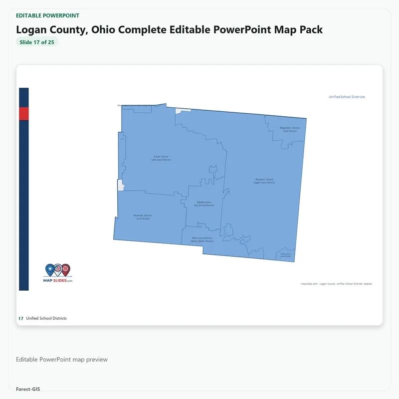 Logan County, Ohio Editable Map Pack - Image 5