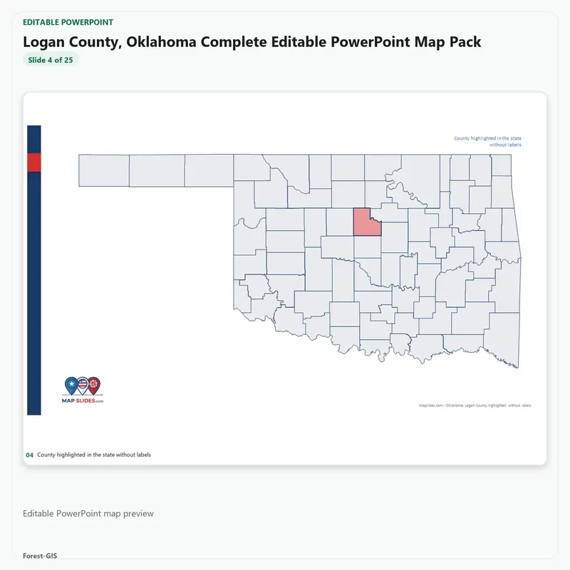 Logan County, Oklahoma Editable Map Pack - Image 4