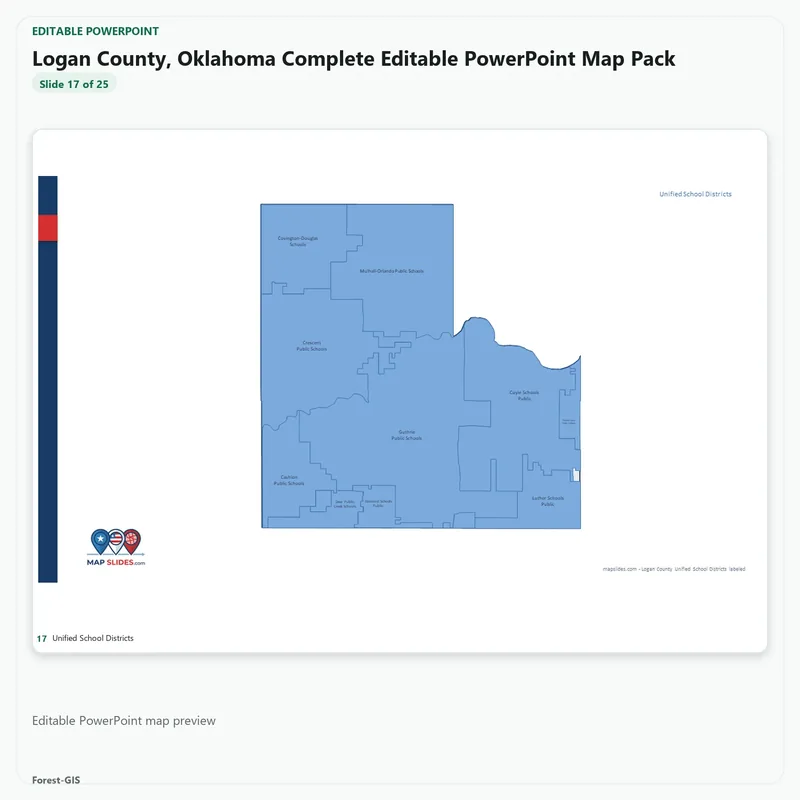 Logan County, Oklahoma Editable Map Pack - Image 5
