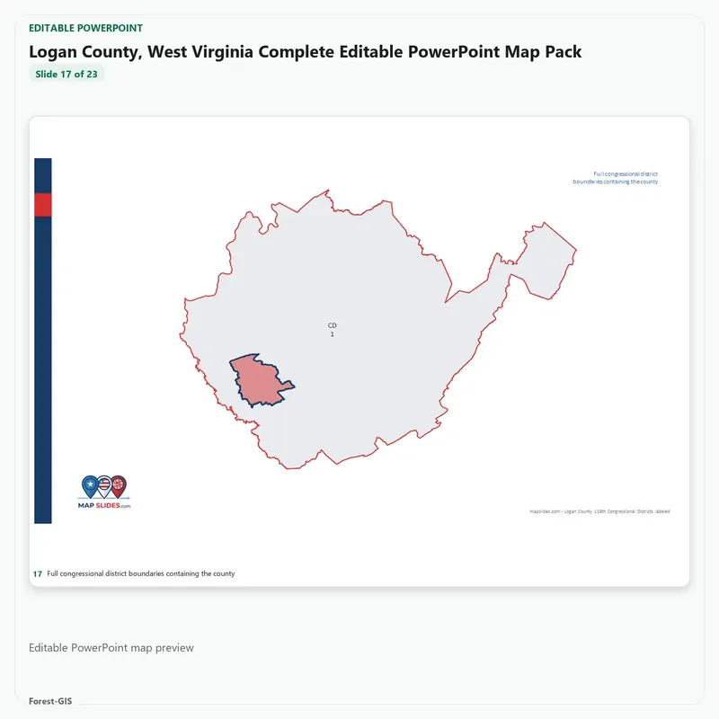 Logan County, West Virginia Editable Map Pack - Image 5