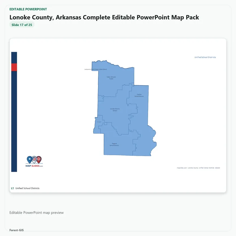 Lonoke County, Arkansas Editable Map Pack - Image 5