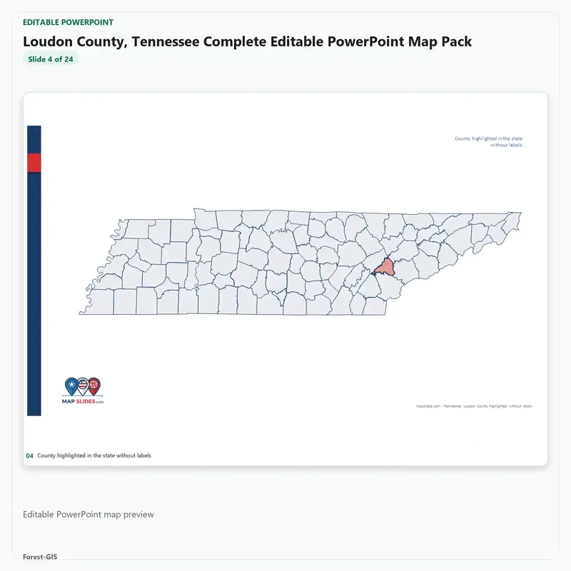 Loudon County, Tennessee Editable Map Pack - Image 4