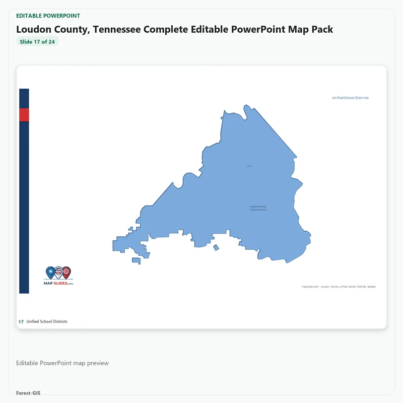Loudon County, Tennessee Editable Map Pack - Image 5