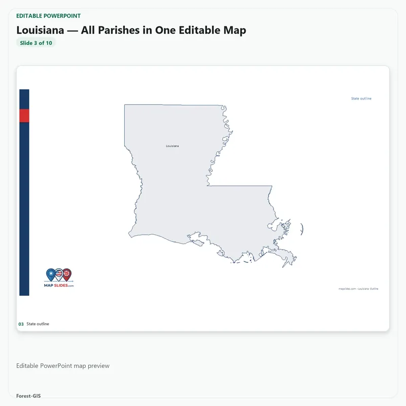 Louisiana — All Parishes in One Editable Map - Image 2