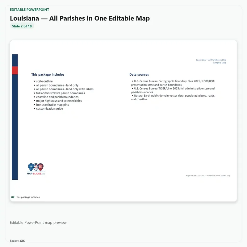 Louisiana — All Parishes in One Editable Map - Image 4